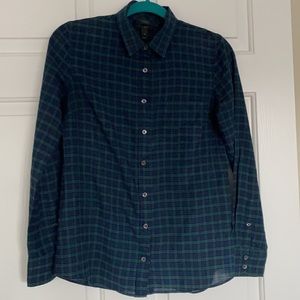 J. CREW tartan plaid button up in loose ‘boy’ fit